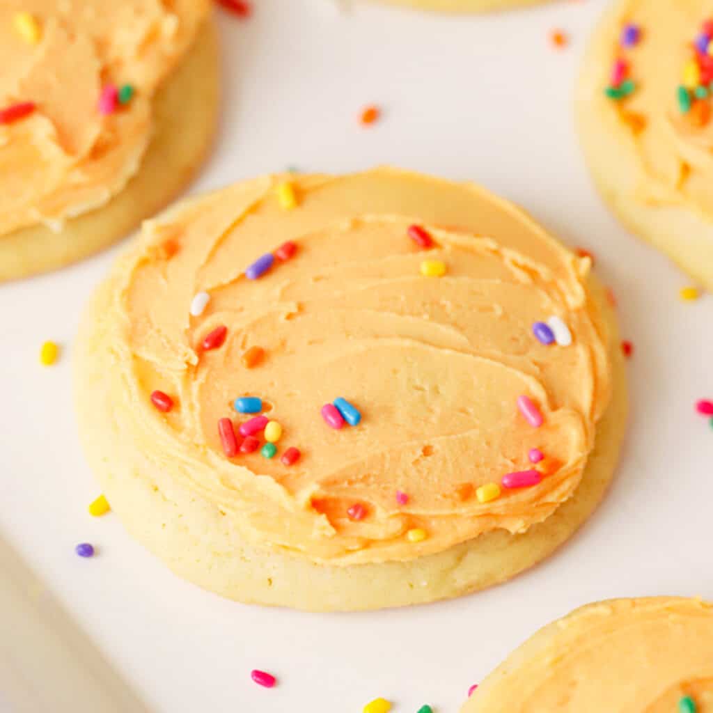 orange dreamsicle Cookies with sprinkles
