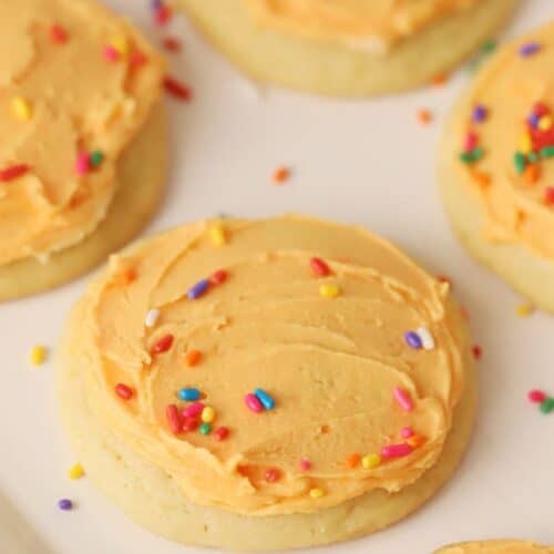 orange dreamsicle Cookies with sprinkles