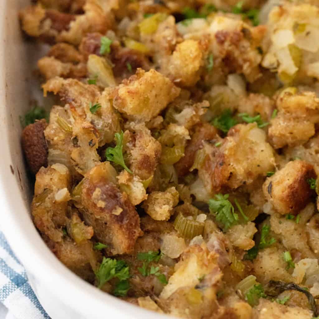 Thanksgiving stuffing recipe, one of our great Thanksgiving side dishes.