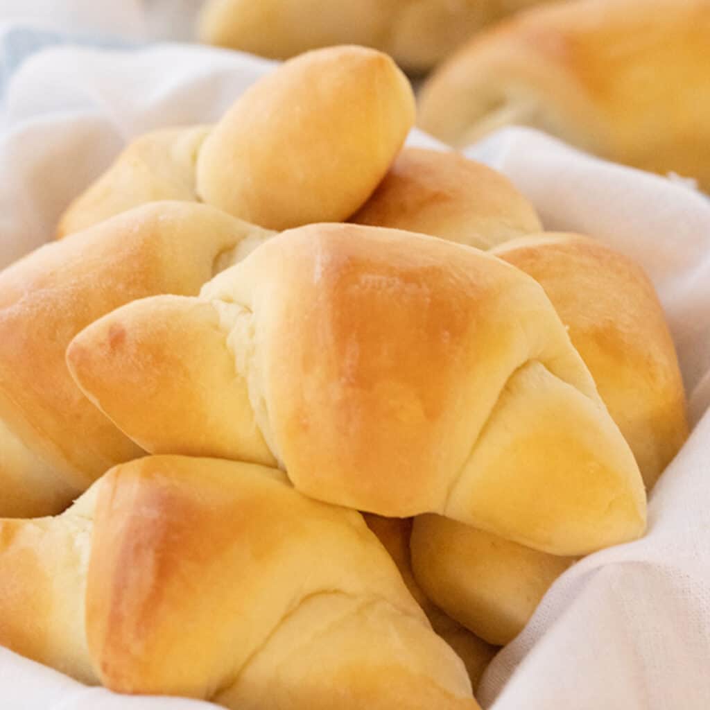 Homemade Crescent Rolls in a bowl, crescent rolls recipes. rolls for easter. 