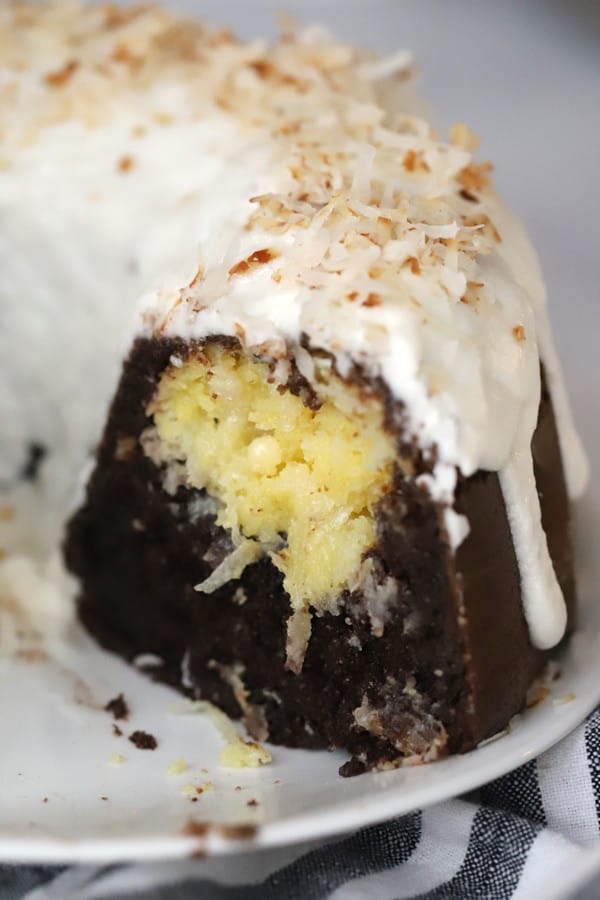 Coconut Filled Chocolate Bundt Cake The Carefree Kitchen