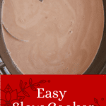 Pinterest image for slow cooker white hot chocolate