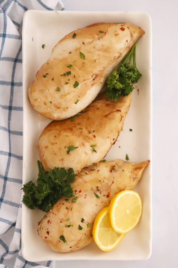 Baked Lemon Ginger Chicken on a plate