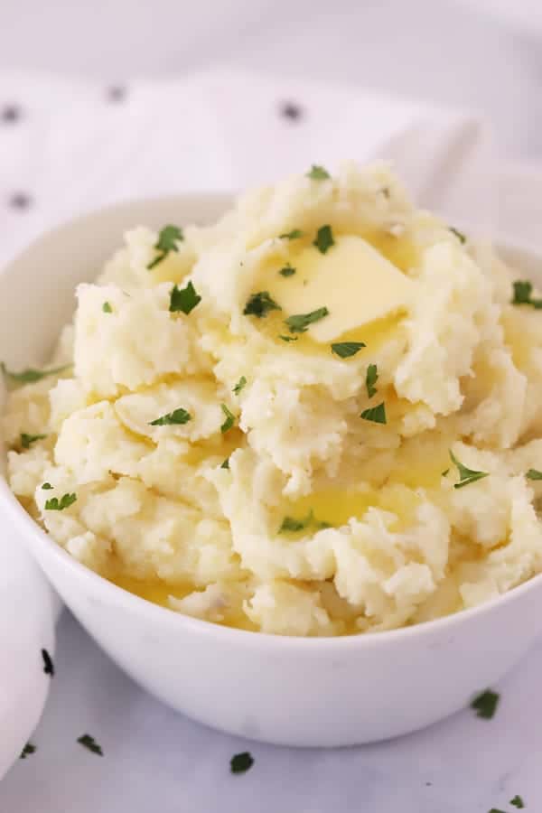 Gruyere Mashed potatoes recipe, red mashed potatoes, mashed potatoes with red potatoes.