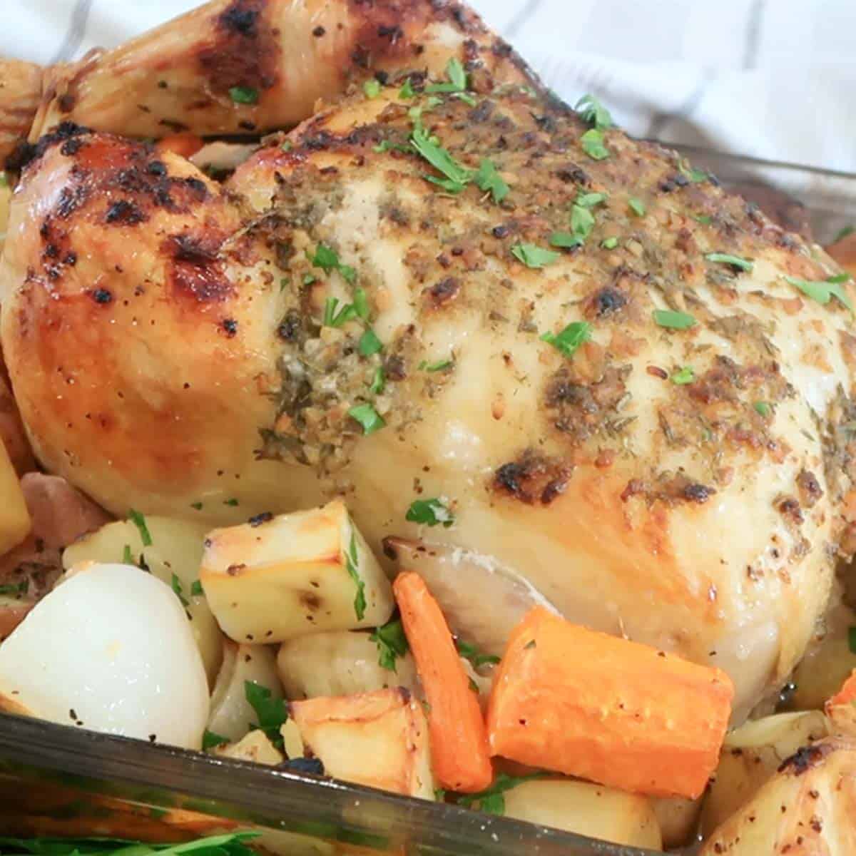 roasted whole chicken and potatoes recipe