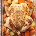 baked chicken and potatoes