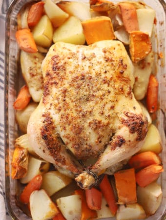baked chicken and potatoes