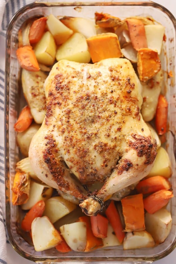 baked chicken and potatoes