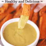These are the best sweet potato fries.  They are crispy, chewy, sweet and spicy, basically a party in your mouth.  These oven-baked sweet potato fries only take a few minutes to throw together.  Also included is a recipe for a smoky and spicy sweet potato fries dipping sauce that's gonna knock your socks off. Oh baby!