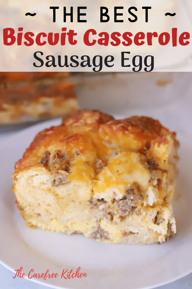 pinterest pin for egg sausage breakfast casserole