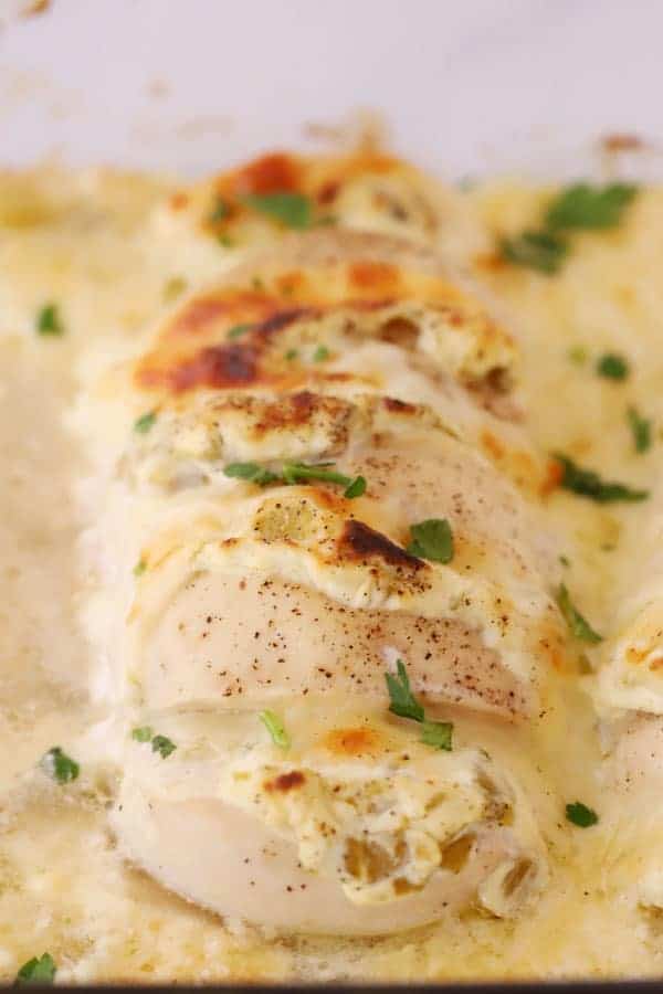 chicken breast with green chile cream sauce recipe, chicken hasselback, hassleback chicken recipe.