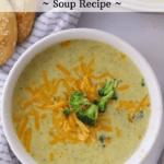 pinterest pin for broccoli cheese soup