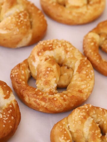 The best salted pretzels on parchment paper