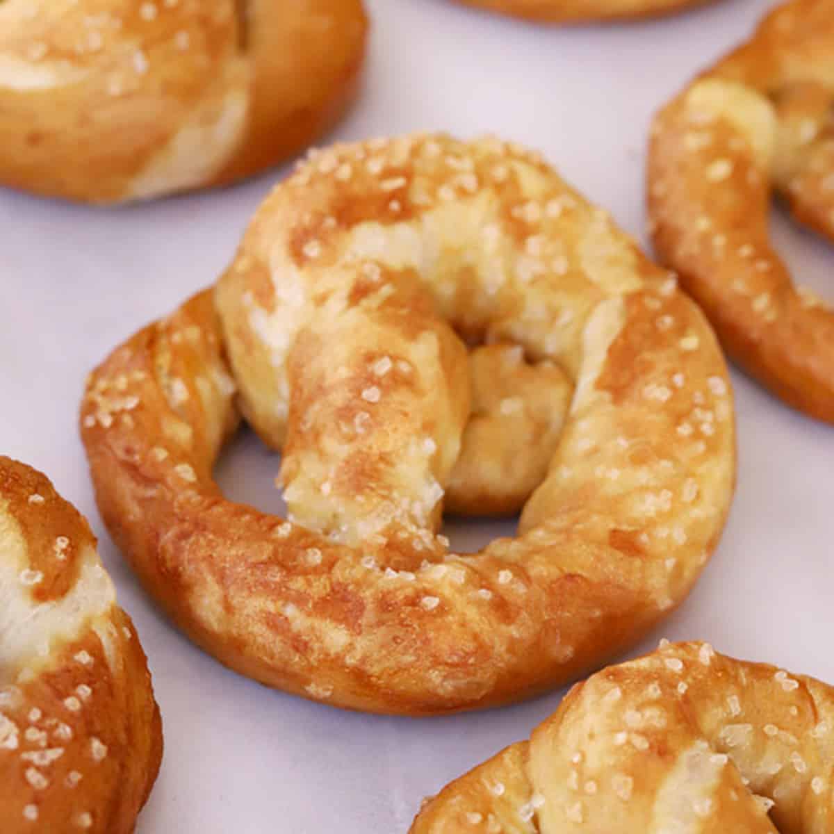 The best salted pretzels on parchment paper