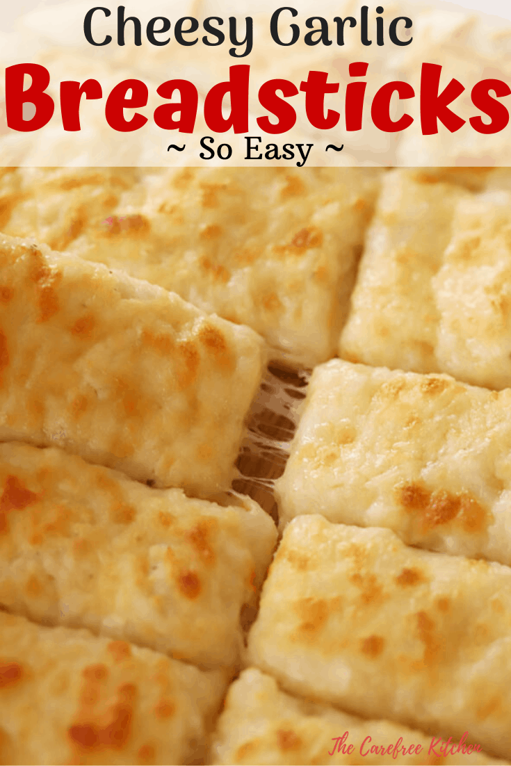 cheese breadsticks with a cheese pull, an easy cheese breadsticks recipe