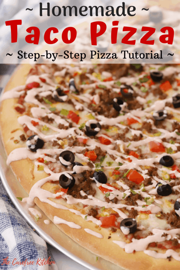 pinterest pin for Homemade Taco Pizza