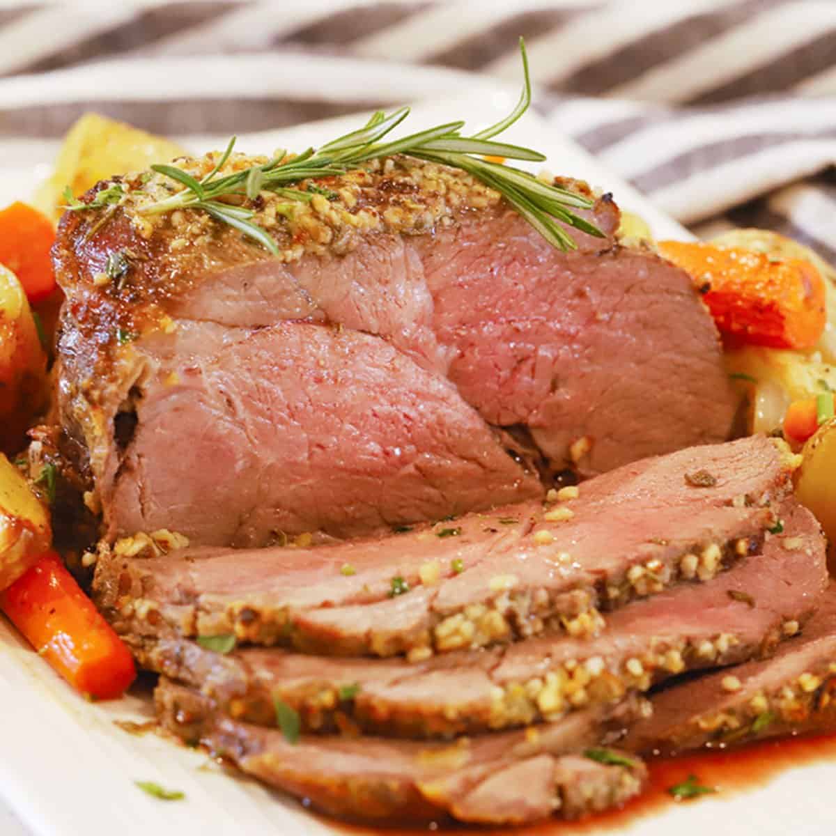 Herb Crusted Top Round Roast - The Carefree Kitchen