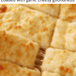 cheese breadsticks with a cheese pull