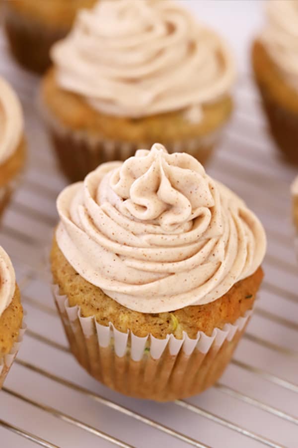 Zucchini Cupcakes with Cinnamon Buttercream - The Carefree Kitchen