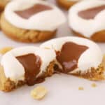 smore cookies on a white parchement paper