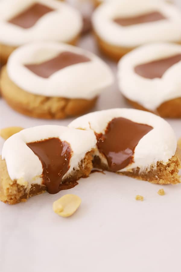 smore cookies on a white parchement paper