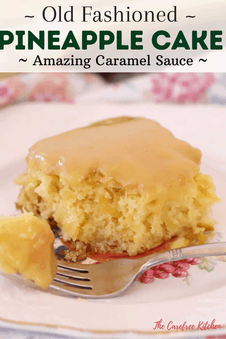 pinterest pin for Old Fashioned Pineapple Cake