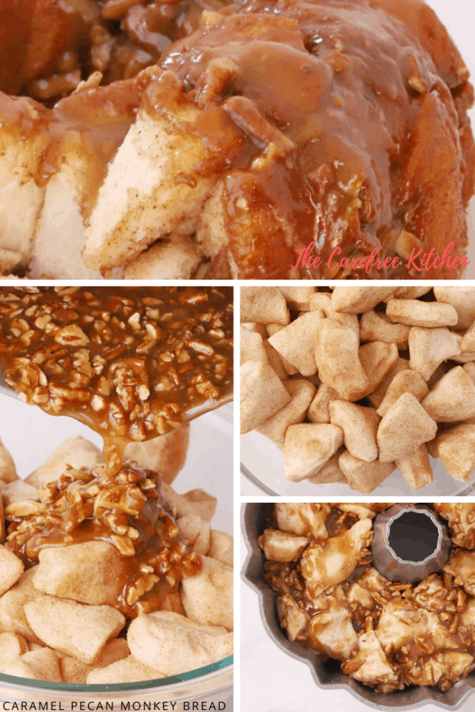 caramel pecan Monkey bread recipe how to make monkey bread with canned biscuits.