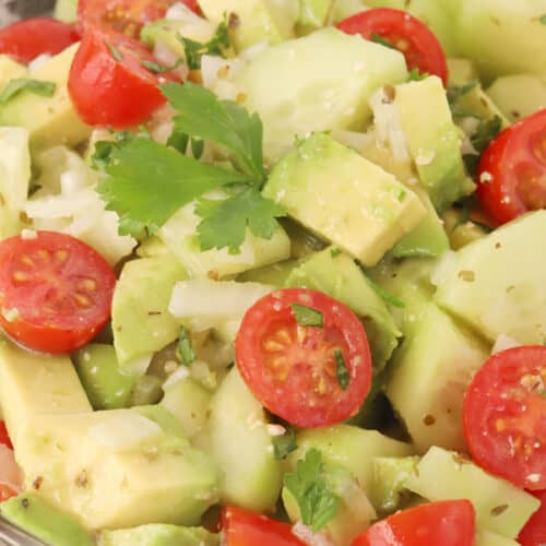 cucumber tomato salad with avocados salad recipe.