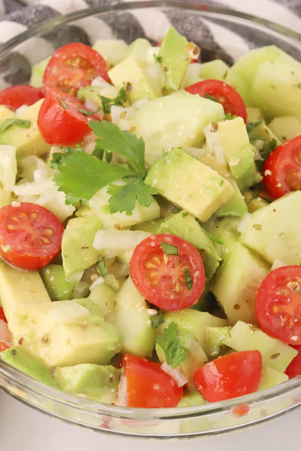 cucumber tomato salad with avocados salad recipe.