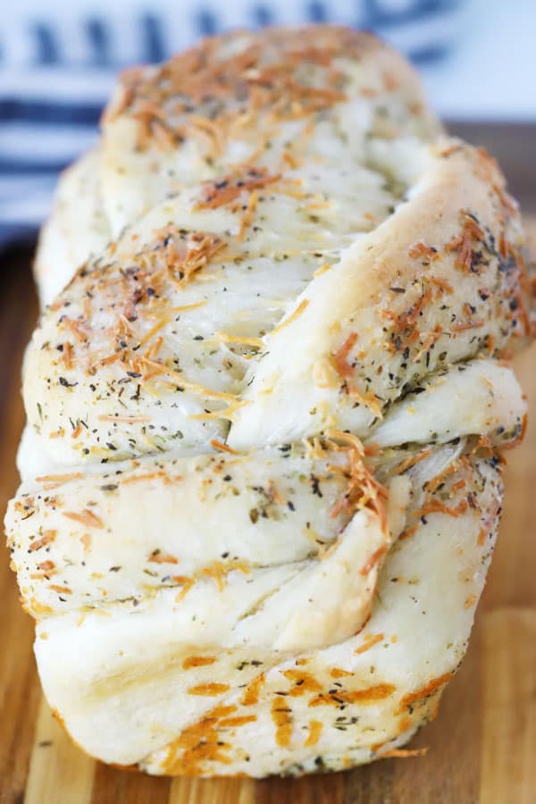 Italian herb and cheese bread, a homemade bread recipe; garlic twist bread.