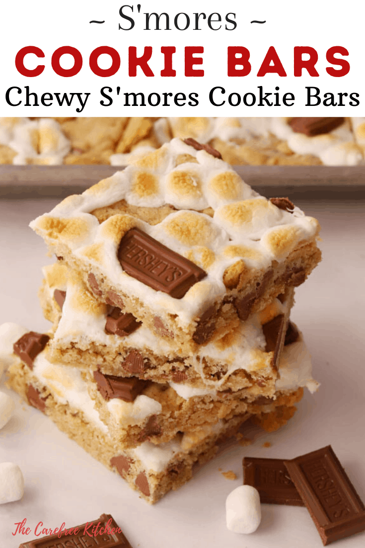 pinterest pin for s'mores cookie bars