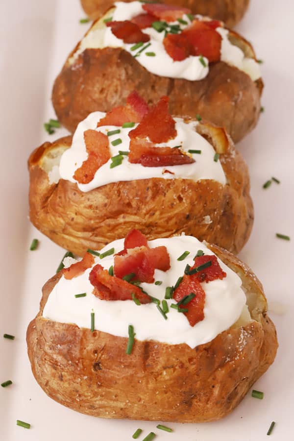 air fryer baked potatoes recipe with toppings