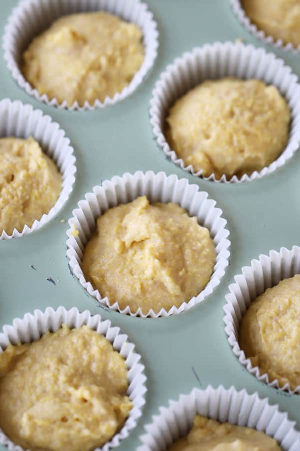 cornbread muffins recipe in a cupcake pan