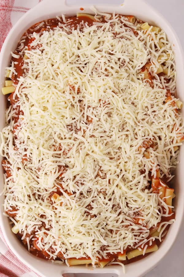 uncooked baked ziti recipe.