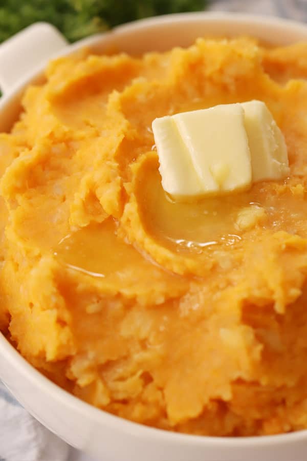 root vegetable mash with a pat of butter