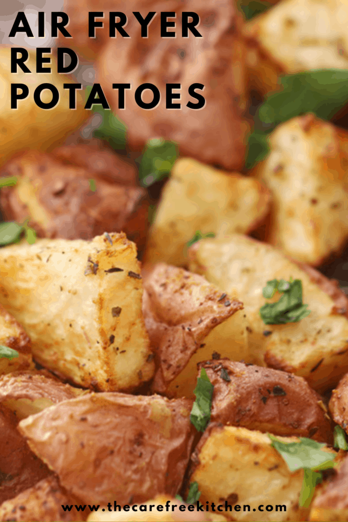 Roasted red potatoes topped with fresh herbs.