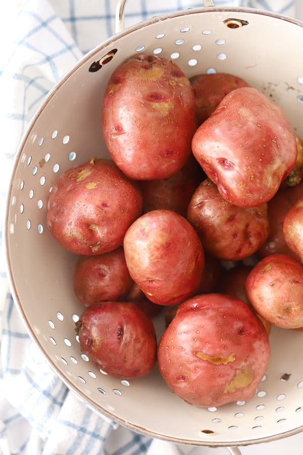 washed red potatoes