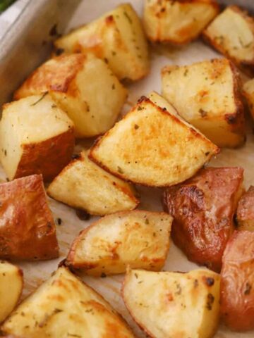 oven roasted red potatoes recipe, baked red skin potatoes.