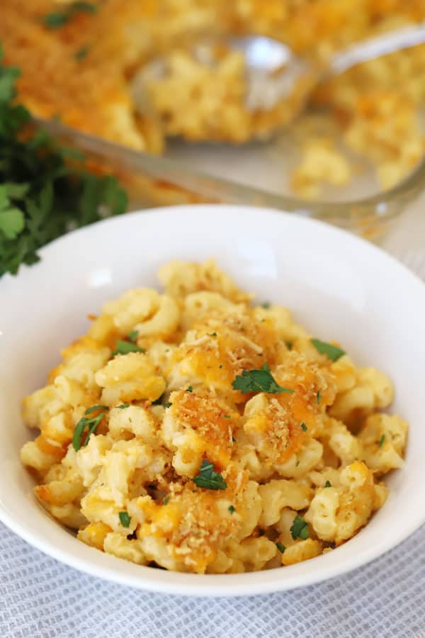 mac and cheese baked to perfection