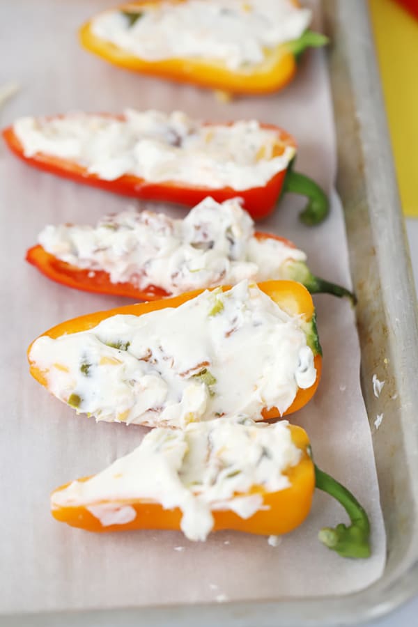 cheese filled peppers, easy appetizer