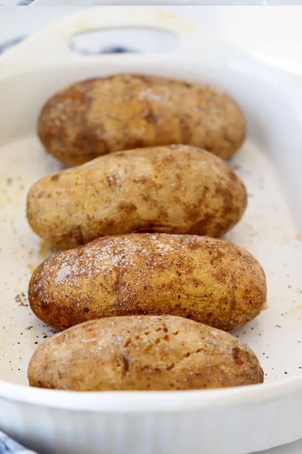 how to cook a baked potato recipe, best baked potato, crispy skin potatoes