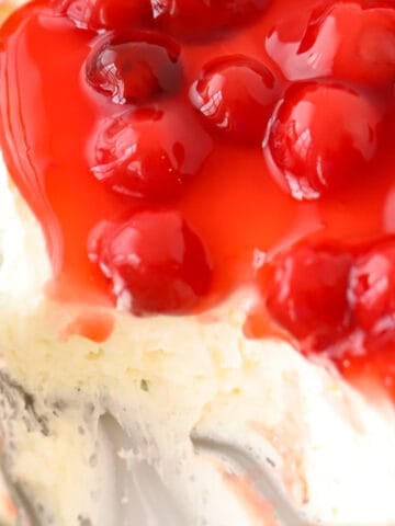 no bake cheesecake dip with cherries on top