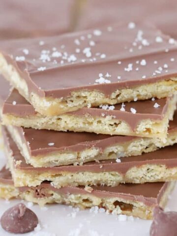 saltine cracker toffee with sea salt topping