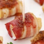 bacon wrapped chicken with toothpick, easy appetizer recipe