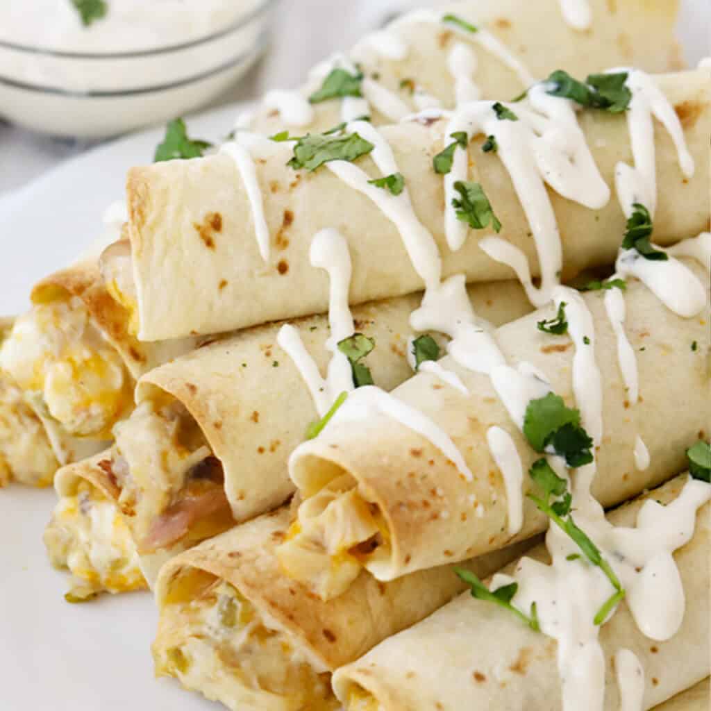 Green Chile Chicken Taquitos The Carefree Kitchen