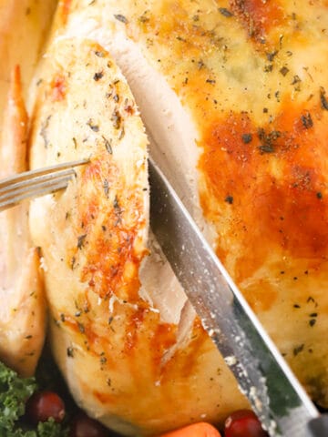 whole roasted turkey for thanksgiving dinner or holiday dinner, herb turkey