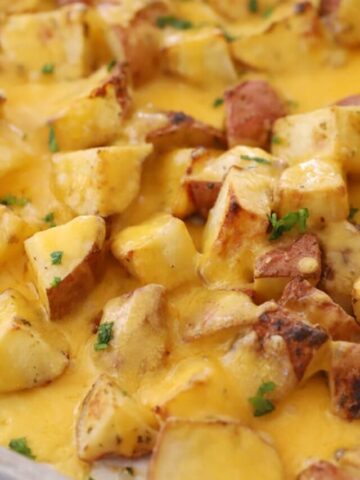 cheese smothered roasted potatoes