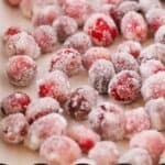 how to make sugared cranberries, candied cranberries.