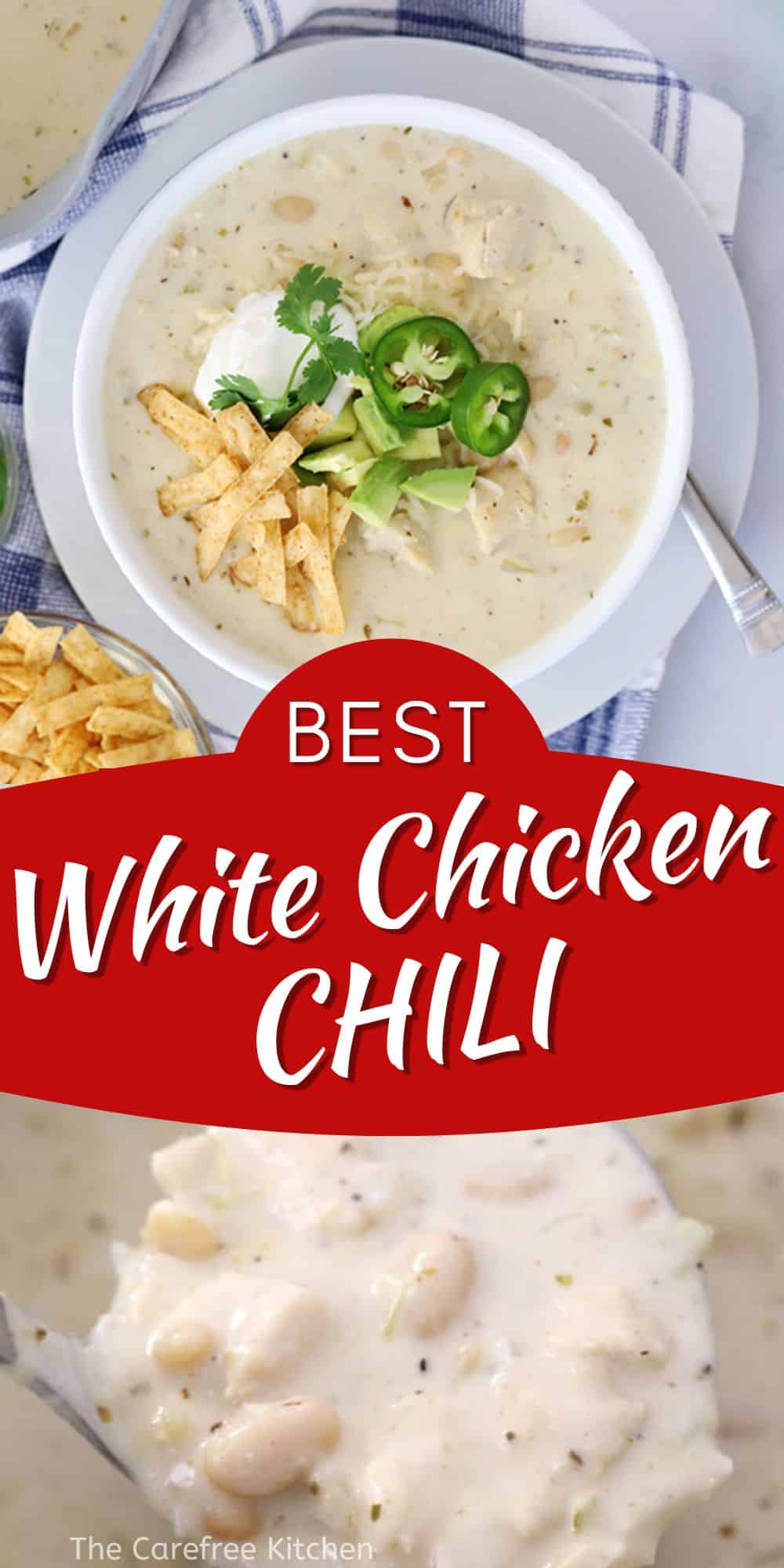 Simple White Chicken Chili Recipe - The Carefree Kitchen
