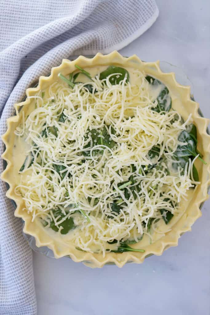 unbaked sausage and spinach quiche recipe